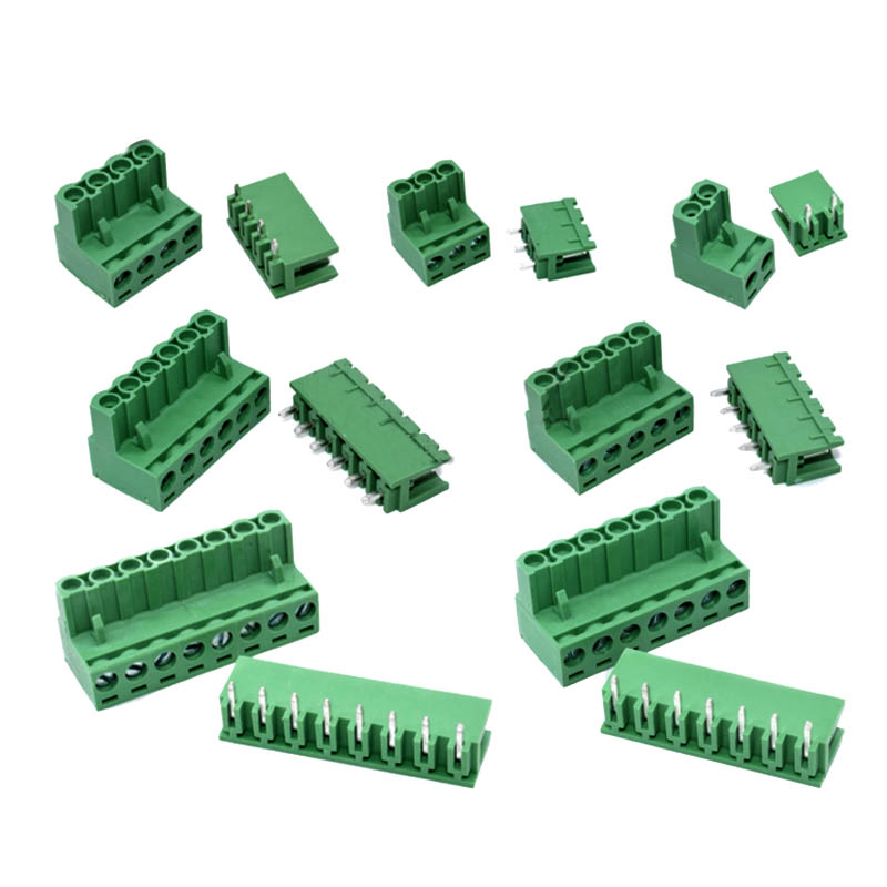 Terminal Block 5.08mm PCB Plug 2EDG Bent Straight Pin(Two-sided opening)+ Female Socket 2P 3P 4P 5P 6P - 12P