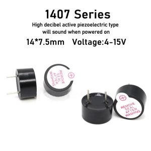 1407 Active Integrated Piezoelectric Buzzing Horn 14*7MM DC High-Pitched Sound Generator 3-24V High Temperature Resistance