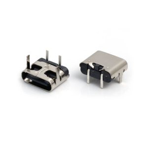 TYPE-C 2P Female Connector-Simple Type Capable of Both Forward and Reverse Insertion 90-Degree Horizontal USB Two-Prong Fast Charging Head Socket