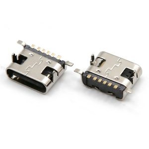 USB 3.1 Connector TYPE-C Female Connector with 6 pins Front Insertion and Rear Mounting Simple High-Current Fast Charging