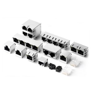 RJ45 Connetor 56/58/59 Interface 8P8C Crystal Female SMD/180° with LED